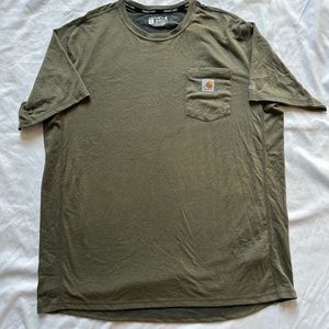 Carhartt Force Men’s Relaxed Fit T Shirt! Army Green color with a pocket SIZE XL